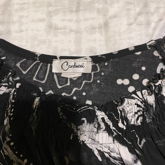 black/white floral blouse XL - Picture 3 of 3